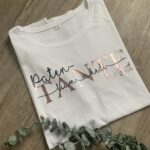 T-Shirt “Patentante + Jahreszahl + Namen” Geschenk Patin Taufe Frau